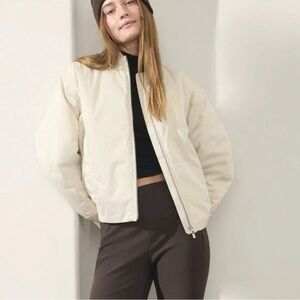 Athleta Women's Cream Bomber Jacket